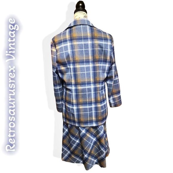 Vintage 70’s Twee Funky Plaid Jacket & Skirt Suit Set, Large, Trissi - Picture 3 of 8